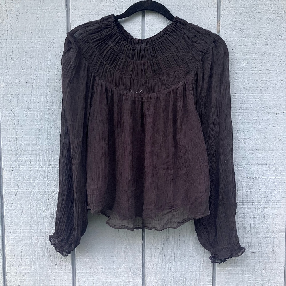 BRAND NEW J. Crew Drapey shirred top in crinkle cupro size S